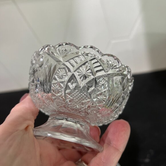 Madora glass bowls - Starburst Sawtooth RIm Small Footed Compote/Dessert… - Picture 7 of 13